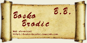 Boško Brodić vizit kartica